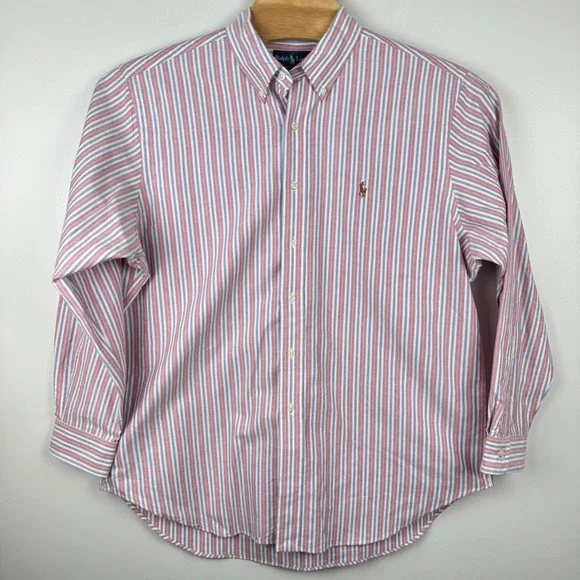 Polo Ralph Lauren Classic Fit Striped Button Down Shirt Mens 17.5 34/35 - Picture 3 of 8